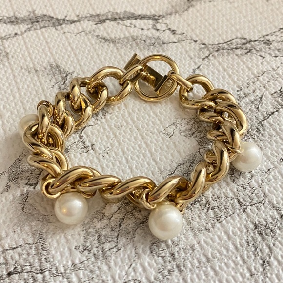 CUBAN BRACELET W/ PEARLS - Picture 3 of 5